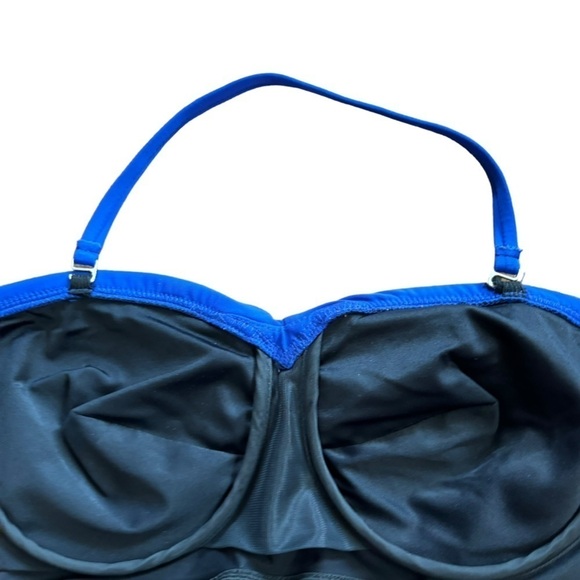 Miraclesuit Blue Camilla Shapewear One Piece Swimsuit Ruched Ruffle Front Size 8 - Picture 10 of 16